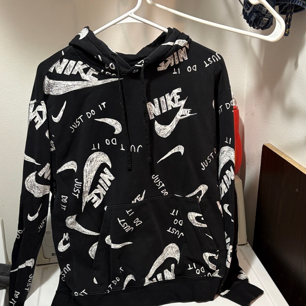 Nike Black and White Logo Hoodie